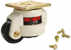 Sunnex - 1-1/4" Wide, Nylon Swivel Caster - 1,300 Lb Capacity, Threaded Stem Mount, 3.74" x 3.74" Plate, Ball Bearing - Apex Tool & Supply