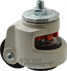 Sunnex - 1-1/4" Wide, Nylon Swivel Caster - 1,000 Lb Capacity, Threaded Stem Mount, 3.74" x 3.74" Plate, Ball Bearing - Apex Tool & Supply