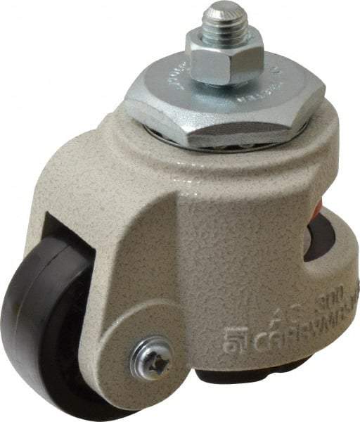 Sunnex - 1" Wide, Nylon Swivel Caster - 300 Lb Capacity, Threaded Stem Mount, 3.54" x 3.54" Plate, Ball Bearing - Apex Tool & Supply