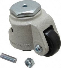 Sunnex - 7/8" Wide, Nylon Swivel Caster - 50 Lb Capacity, Threaded Stem Mount, 2.87" x 2.87" Plate, Ball Bearing - Apex Tool & Supply