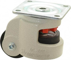 Sunnex - 1-1/8" Wide, Nylon Swivel Caster - 600 Lb Capacity, Top Plate Mount, 3.54" x 3.54" Plate, Ball Bearing - Apex Tool & Supply