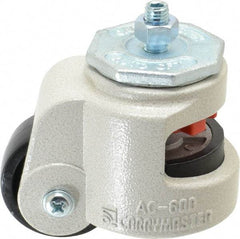 Sunnex - 1-1/8" Wide, Nylon Swivel Caster - 600 Lb Capacity, Threaded Stem Mount, 3.54" x 3.54" Plate, Ball Bearing - Apex Tool & Supply