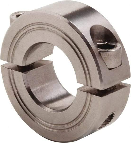 Climax Metal Products - 60mm Bore, Stainless Steel, Two Piece Clamp Collar - 3-1/2" Outside Diam - Apex Tool & Supply