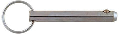 Gibraltar - 3/8" Pin Diam, 2-7/8" Long, Zinc Plated Stainless Steel Ball Lock Hitch Pin - 2-1/2" Usable Length - Apex Tool & Supply