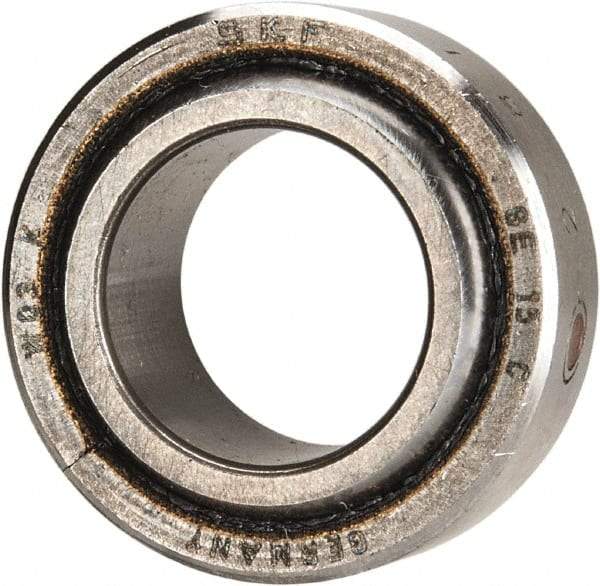 SKF - 15mm Bore Diam, 4,050 Lb Dynamic Capacity, Spherical Plain Bearing - 10,125 Lb Static Load Capacity - Apex Tool & Supply