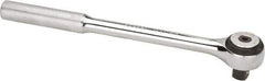 Proto - 1/2" Drive Round Head Standard Ratchet - Chrome Finish, 9-3/8" OAL, 72 Gear Teeth, Standard Knurled Handle, Standard Head - Apex Tool & Supply