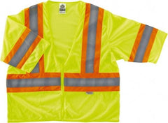 Ergodyne - Size S/M High Visibility Lime Mesh General Purpose Vest - 36 to 44" Chest, ANSI/ISEA 107, Zipper Closure, 1 Pocket, Polyester - Apex Tool & Supply