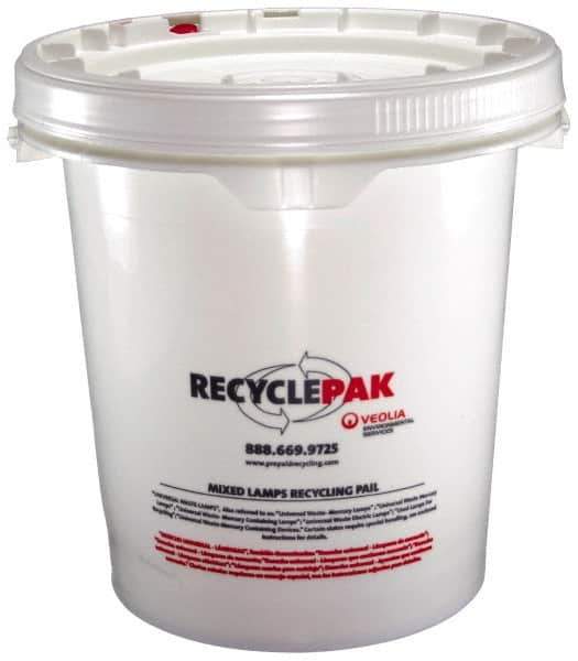 Recyclepak - 15 Inch Deep, Lamp Recycling Box - 15 Inch Diameter, 69 Lb. Capacity, 5 Gallon Pail - Apex Tool & Supply