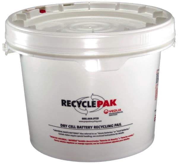 Recyclepak - 13 Inch Deep, Battery Container - 15 Inch Diameter, 50 Lb. Capacity, 3.5 Gallon Pail - Apex Tool & Supply