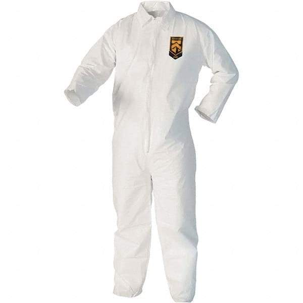 KleenGuard - Size 3XL Film Laminate Chemical Resistant Coveralls - White, Zipper Closure, Open Cuffs, Open Ankles - Apex Tool & Supply