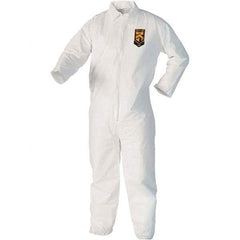 KleenGuard - Size 3XL Film Laminate Chemical Resistant Coveralls - White, Zipper Closure, Open Cuffs, Open Ankles - Apex Tool & Supply