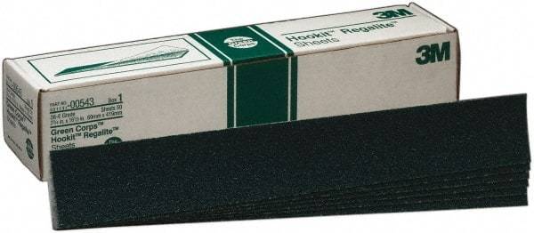 3M - 36 Grit, Ceramic/Aluminum Oxide Sanding Sheet - 16-1/2" Long x 2-3/4" Wide, Very Coarse Grade, E Weighted Paper Backing - Apex Tool & Supply