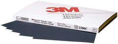 3M - 1,500 Grit, Silicon Carbide Sanding Sheet - 9" Long x 5-1/2" Wide, Ultra Fine Grade, C Weighted Paper Backing - Apex Tool & Supply