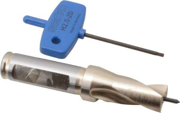 Seco - 16 to 16.99mm Diam, 1.5xD, 0.98" Max Depth, 5/8" Shank Diam, 0.61" Flute, 4-3/32" OAL, Replaceable Tip Drill - SD100 Insert, SD101 Toolholder, Series SD101 - Apex Tool & Supply