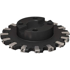 Seco - Shell Mount Connection, 17/32" Cutting Width, 58.98mm Depth of Cut, 250mm Cutter Diam, 60mm Hole Diam, 8 Tooth Indexable Slotting Cutter - R335.25 Toolholder, XNHQ 1407 Insert, Right Hand Cutting Direction - Apex Tool & Supply