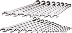 SK - 23 Piece, 1/4" to 1-1/2", 12 Point Combination Wrench Set - Inch Measurement Standard, Chrome Finish, Comes in Rack - Apex Tool & Supply