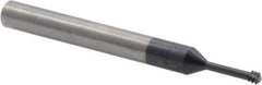 Iscar - #10-32, #8-32 UNC, UNF, 0.126" Cutting Diam, 3 Flute, Solid Carbide Helical Flute Thread Mill - Internal Thread, 0.49" LOC, 2-1/2" OAL, 1/4" Shank Diam - Apex Tool & Supply