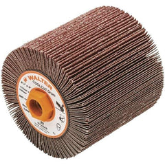 WALTER Surface Technologies - 4-1/4" Diam 80 Grit Aluminum Oxide Unmounted Flap Wheel - 5/8-11 Threaded Hole, 4" Wide, Coated, Grade Medium, 3,800 Max RPM - Apex Tool & Supply