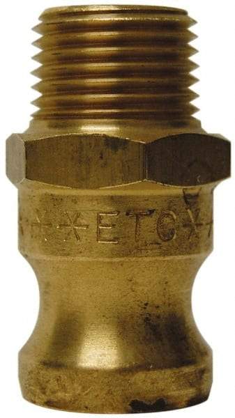 EVER-TITE Coupling Products - 1-1/4" Brass Cam & Groove Suction & Discharge Hose Male Adapter Male NPT Thread - Part F, 1-1/4" Thread, 350 Max psi - Apex Tool & Supply