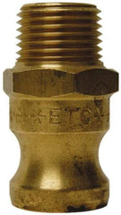 EVER-TITE Coupling Products - 1" Brass Cam & Groove Suction & Discharge Hose Male Adapter Male NPT Thread - Part F, 1" Thread, 350 Max psi - Apex Tool & Supply