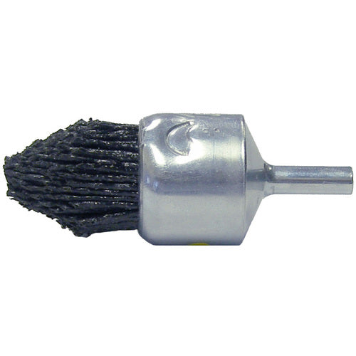 1″ Dia FME-Compliant Black Nylox Controlled Flare End Brush, .035/80CG Fill - Apex Tool & Supply