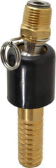 SuperKlean - 1/2 NPT x 3/4" Hose Barb, Ball Type Swivel Hose Adapter - Brass & Stainless Steel - Apex Tool & Supply