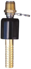 SuperKlean - 1/2 NPT x 5/8" Hose Barb, Ball Type Swivel Hose Adapter - Brass & Stainless Steel - Apex Tool & Supply