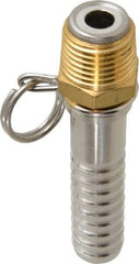 SuperKlean - 1/2 NPT x 5/8" Hose Barb, Swivel Hose Adapter - Brass & Stainless Steel - Apex Tool & Supply