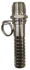 SuperKlean - NPT x 5/8" Hose Barb, Swivel Hose Adapter - Stainless Steel - Apex Tool & Supply