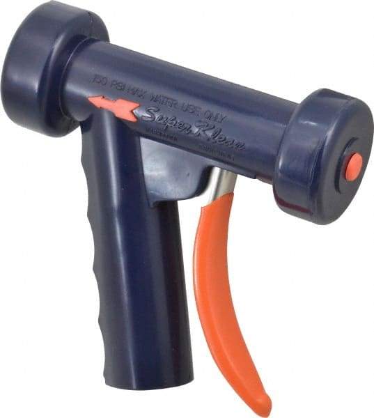 SuperKlean - Insulated, Brass Pistol Grip Spray Nozzle for 1/2" Pipe - Dark Blue, 1/2 NPT - Apex Tool & Supply