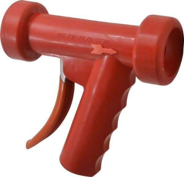 SuperKlean - Insulated, Stainless Steel Pistol Grip Spray Nozzle for 1/2" Pipe - Red, 1/2 NPT - Apex Tool & Supply
