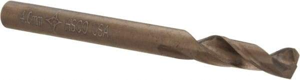 Cleveland - 0.1575" 135° Spiral Flute Cobalt Screw Machine Drill Bit - Oxide/Gold Finish, Right Hand Cut, 0.866" Flute Length, 2.165" OAL, Split Point, Straight Shank - Apex Tool & Supply