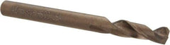 Cleveland - 0.1575" 135° Spiral Flute Cobalt Screw Machine Drill Bit - Oxide/Gold Finish, Right Hand Cut, 0.866" Flute Length, 2.165" OAL, Split Point, Straight Shank - Apex Tool & Supply