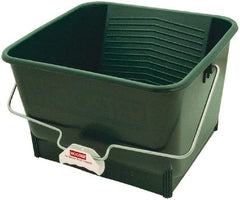 Wooster Brush - 4 Gal, 9" High, Polypropylene Square Green Single Pail - Handle Included, 13-1/2" Top Length x 15" Top Width - Apex Tool & Supply