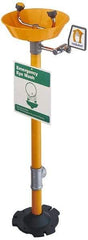 PRO-SAFE - Pedestal Mount, Plastic Bowl, Eyewash Station - 1/2" Inlet, 30 psi Flow, 0.4 GPM Flow Rate - Apex Tool & Supply