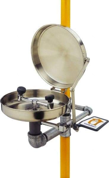 PRO-SAFE - 1-1/4" Inlet, 20 GPM shower Flow, Drench shower & Eyewash Station - Bowl with Hinged Dust Cover, Triangular Pull Rod & Push Flag Activated, Galvanized Steel Pipe, Plastic Shower Head, 0.4 GPM Bowl Flow, Corrosion Resistant, Top or Mid Supply - Apex Tool & Supply