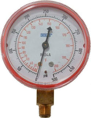 Wika - 2-1/2" Dial, 1/8 Thread, 0-500 Scale Range, Pressure Gauge - Lower Connection Mount, Accurate to 1-2-5% of Scale - Apex Tool & Supply