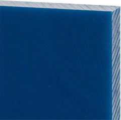 Made in USA - 1/2" Thick x 12" Wide x 1' Long, Polyethylene (UHMW) Sheet - Blue, Glass-Filled Grade - Apex Tool & Supply