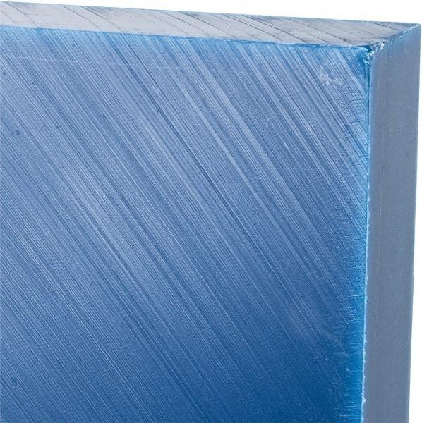 Made in USA - 1" Thick x 12" Wide x 1' Long, Polyethylene (UHMW) Sheet - Blue, Glass-Filled Grade - Apex Tool & Supply