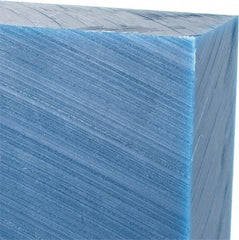 Made in USA - 1-1/2" Thick x 12" Wide x 1' Long, Polyethylene (UHMW) Sheet - Blue, Glass-Filled Grade - Apex Tool & Supply