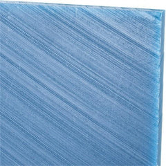 Made in USA - 1/4" Thick x 12" Wide x 2' Long, Polyethylene (UHMW) Sheet - Blue, Glass-Filled Grade - Apex Tool & Supply