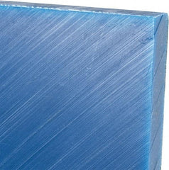 Made in USA - 1/2" Thick x 12" Wide x 2' Long, Polyethylene (UHMW) Sheet - Blue, Glass-Filled Grade - Apex Tool & Supply