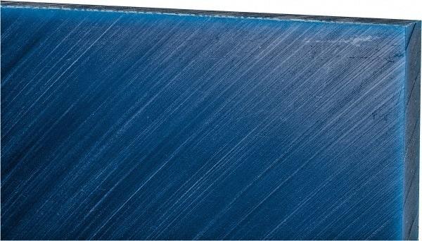 Made in USA - 1-1/2" Thick x 12" Wide x 2' Long, Polyethylene (UHMW) Sheet - Blue, Glass-Filled Grade - Apex Tool & Supply