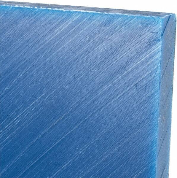 Made in USA - 1/2" Thick x 12" Wide x 3' Long, Polyethylene (UHMW) Sheet - Blue, Glass-Filled Grade - Apex Tool & Supply
