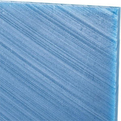 Made in USA - 1/4" Thick x 24" Wide x 2' Long, Polyethylene (UHMW) Sheet - Blue, Glass-Filled Grade - Apex Tool & Supply
