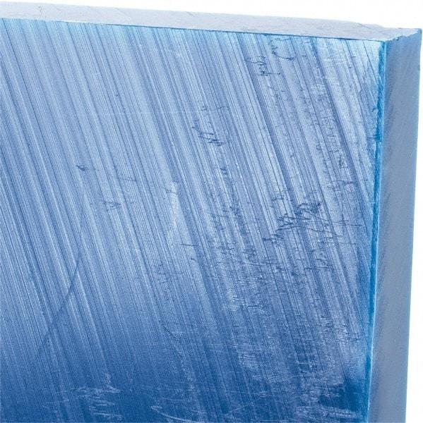Made in USA - 3/4" Thick x 24" Wide x 2' Long, Polyethylene (UHMW) Sheet - Blue, Glass-Filled Grade - Apex Tool & Supply