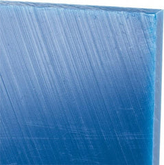 Made in USA - 3/8" Thick x 24" Wide x 4' Long, Polyethylene (UHMW) Sheet - Blue, Glass-Filled Grade - Apex Tool & Supply