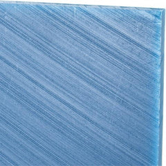 Made in USA - 1/4" Thick x 48" Wide x 5' Long, Polyethylene (UHMW) Sheet - Blue, Glass-Filled Grade - Apex Tool & Supply