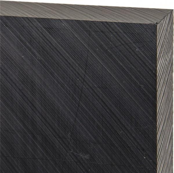Made in USA - 1" Thick x 12" Wide x 1' Long, Polyethylene (UHMW) Sheet - Black, Antistatic Grade - Apex Tool & Supply