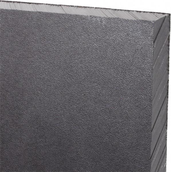 Made in USA - 1/2" Thick x 12" Wide x 2' Long, Polyethylene (UHMW) Sheet - Black, Antistatic Grade - Apex Tool & Supply